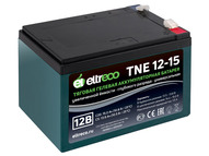 Тяговый аккумулятор Eltreco TNE12-15 (12V12A/H C3) нож Тяговый аккумулятор Eltreco TNE12-15 (12V12A/H C3) нож